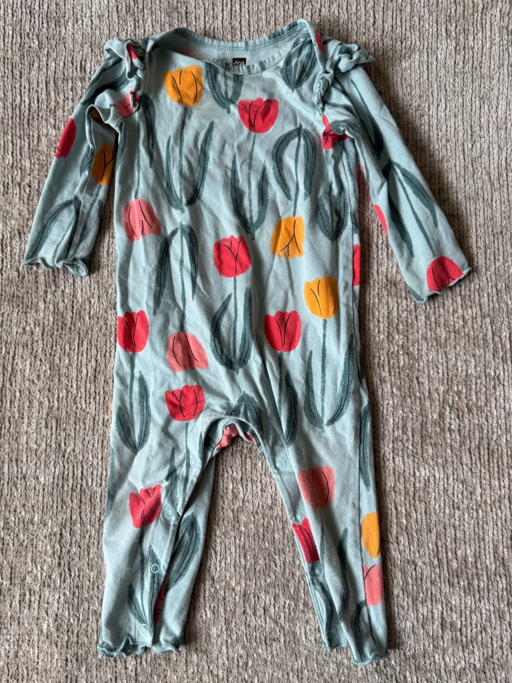 Tea Collection Tulip Print Ruffle Romper 9-12 Months